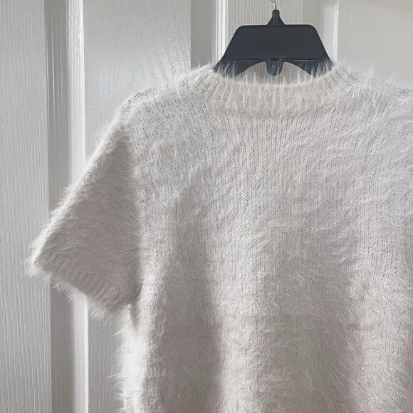 Free People Short Sleeve Sweater Top Off-White Women's Size Large - Picture 10 of 12